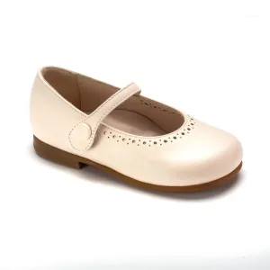 1582 - Soft Pink Leather Girls Mary Jane Slipper Shoe