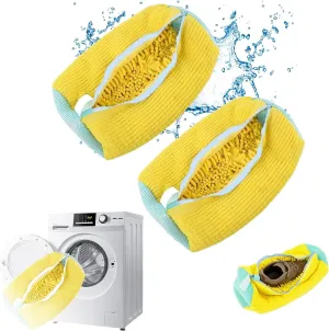 2 Pack Shoe Washing Machine Bag, Reusable Shoe Cleaning Bag for Washer and Dryer, Versatile Shoe Laundry Shoe Bag for 360° Cleaning White Shoes Sneaker Tennis Shoes
