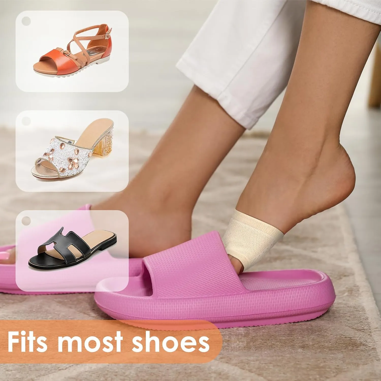 20 Pairs Women Open Toe Socks Sandal Half Sock for Slide Mules Clogs Slippers Cotton Toeless Sock Liner 5-9
