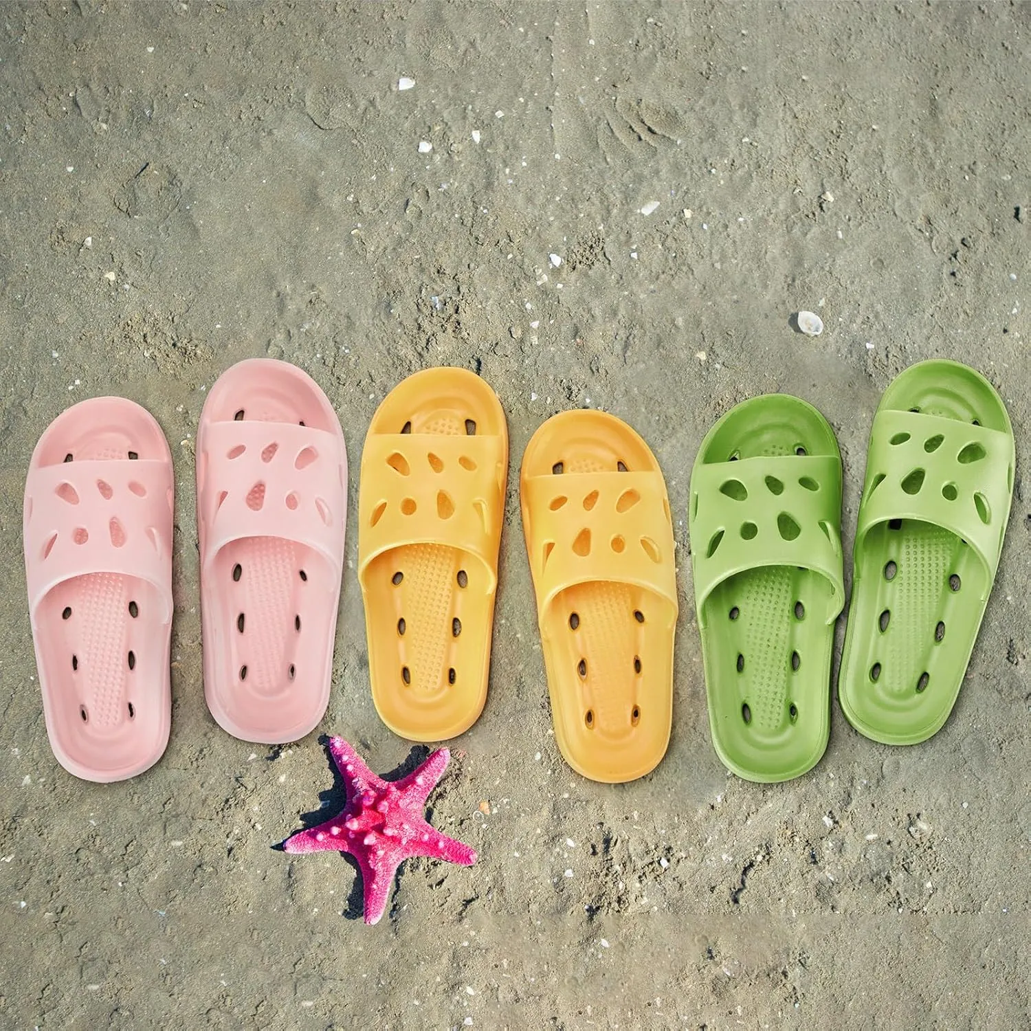 3 Pairs Shower Slippers Quick Drying Shower Shoes Non Slip House Slippers for Men Women Pool Beach Spa