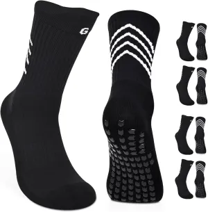 4-Pair Cotton Grip Soccer Socks Men Women Non-slip Football Socks Sport Sock Yoga Pilates Basketball Hikking Cycling