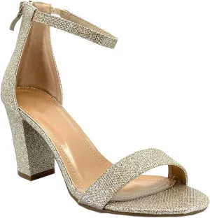 ABSOLEX Women Ankle Wrap Strap Open Toe Medium Heel Shoe