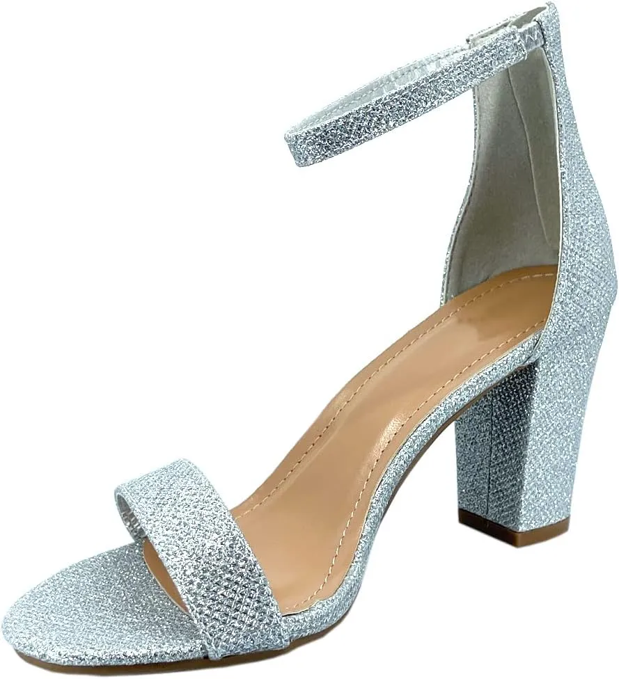ABSOLEX Women Ankle Wrap Strap Open Toe Medium Heel Shoe