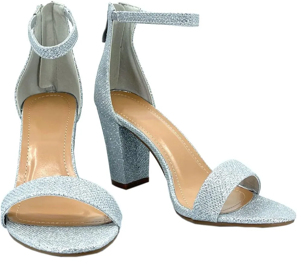 ABSOLEX Women Ankle Wrap Strap Open Toe Medium Heel Shoe