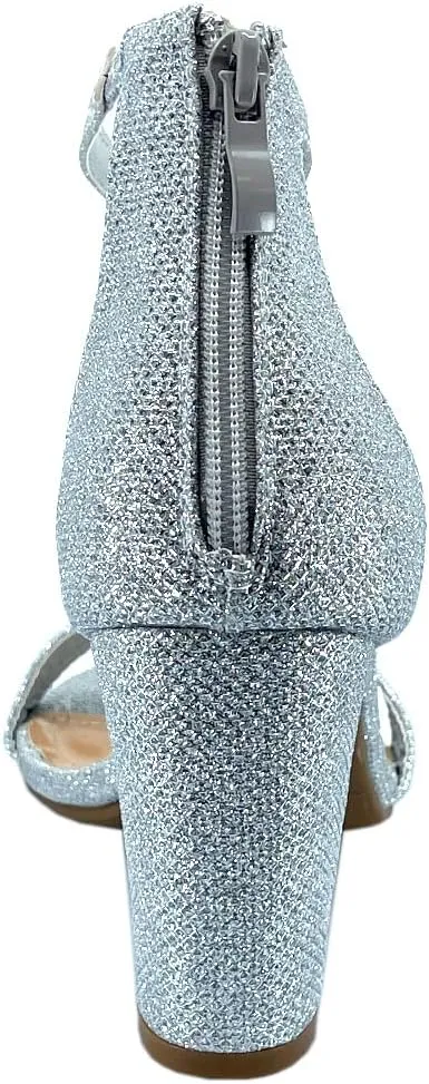 ABSOLEX Women Ankle Wrap Strap Open Toe Medium Heel Shoe
