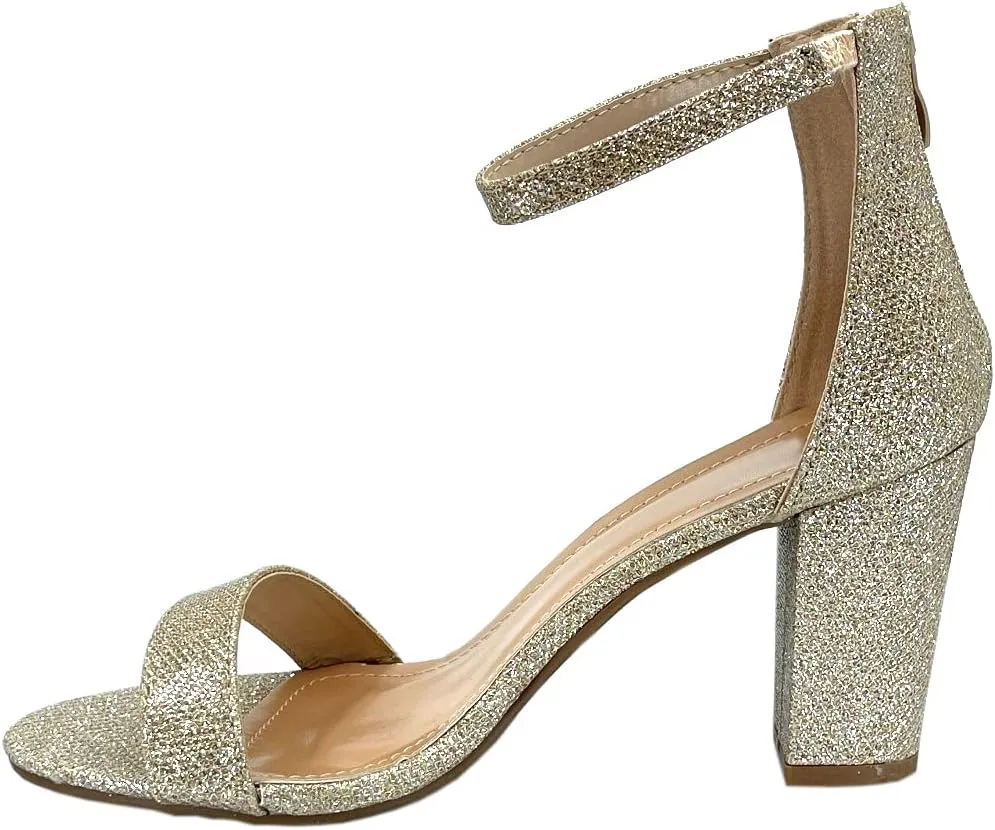 ABSOLEX Women Ankle Wrap Strap Open Toe Medium Heel Shoe