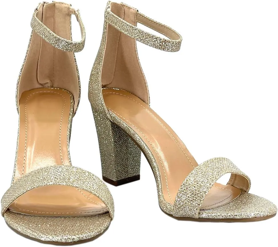 ABSOLEX Women Ankle Wrap Strap Open Toe Medium Heel Shoe