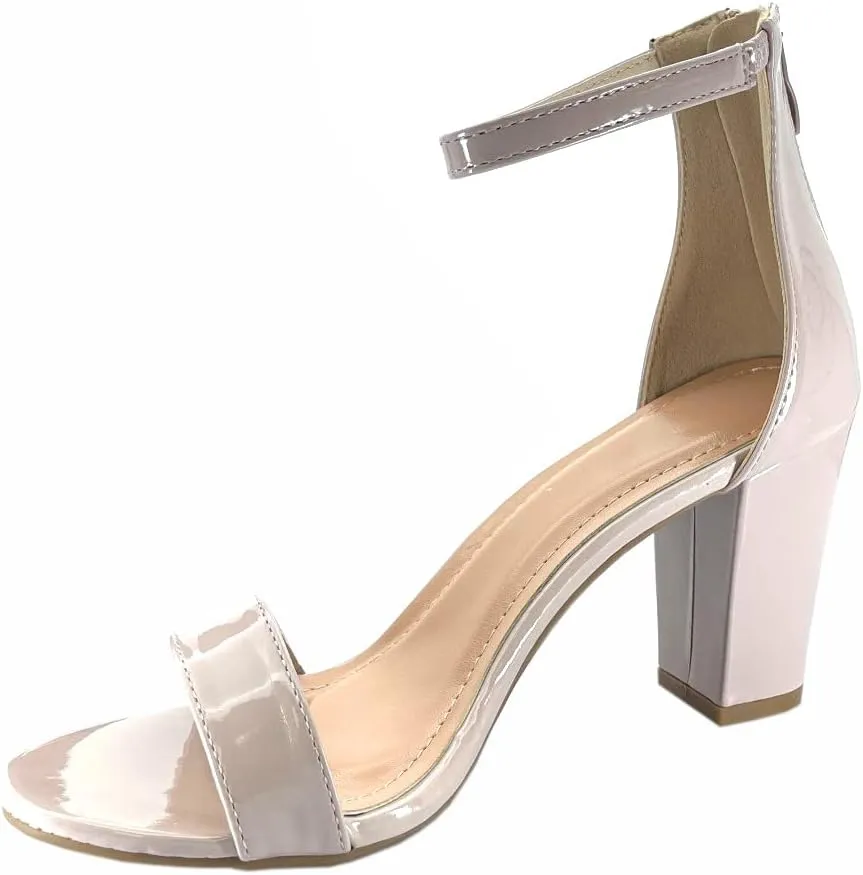 ABSOLEX Women Ankle Wrap Strap Open Toe Medium Heel Shoe