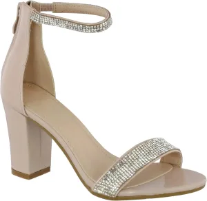 ABSOLEX Women Ankle Wrap Strap Open Toe Medium Heel Shoe