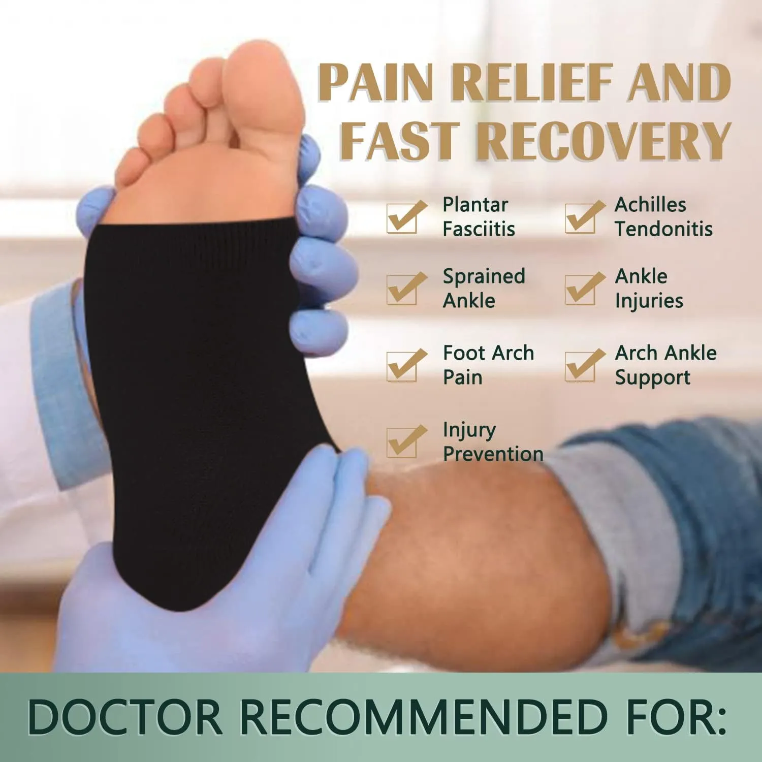 ACTINPUT 2 Pack Ankle Brace Compression Sleeve 8-15 mmHg Open Toe Сompression Socks Women&Men for Swelling,Plantar Fasciitis,Sprain Black XXL