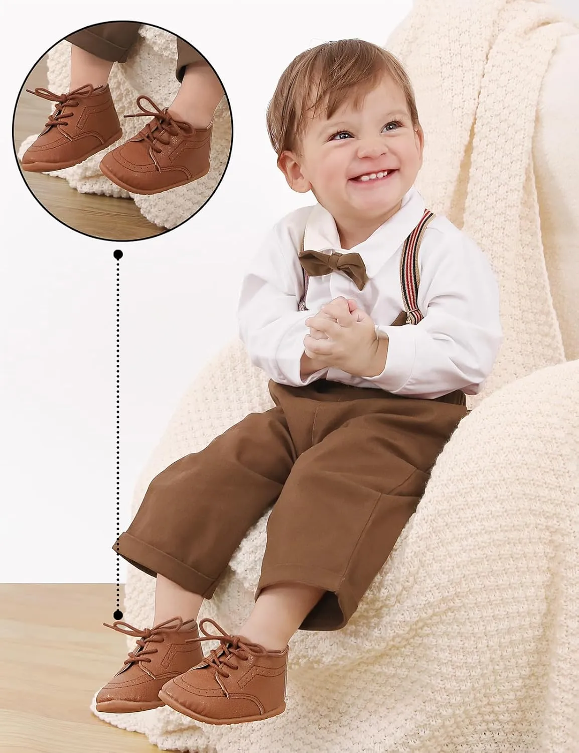 AGJ Baby Boys Girls Oxford Dress Shoes Infant Toddler PU Leather Soft Sole Wedding Walking Non-Slip Shoe