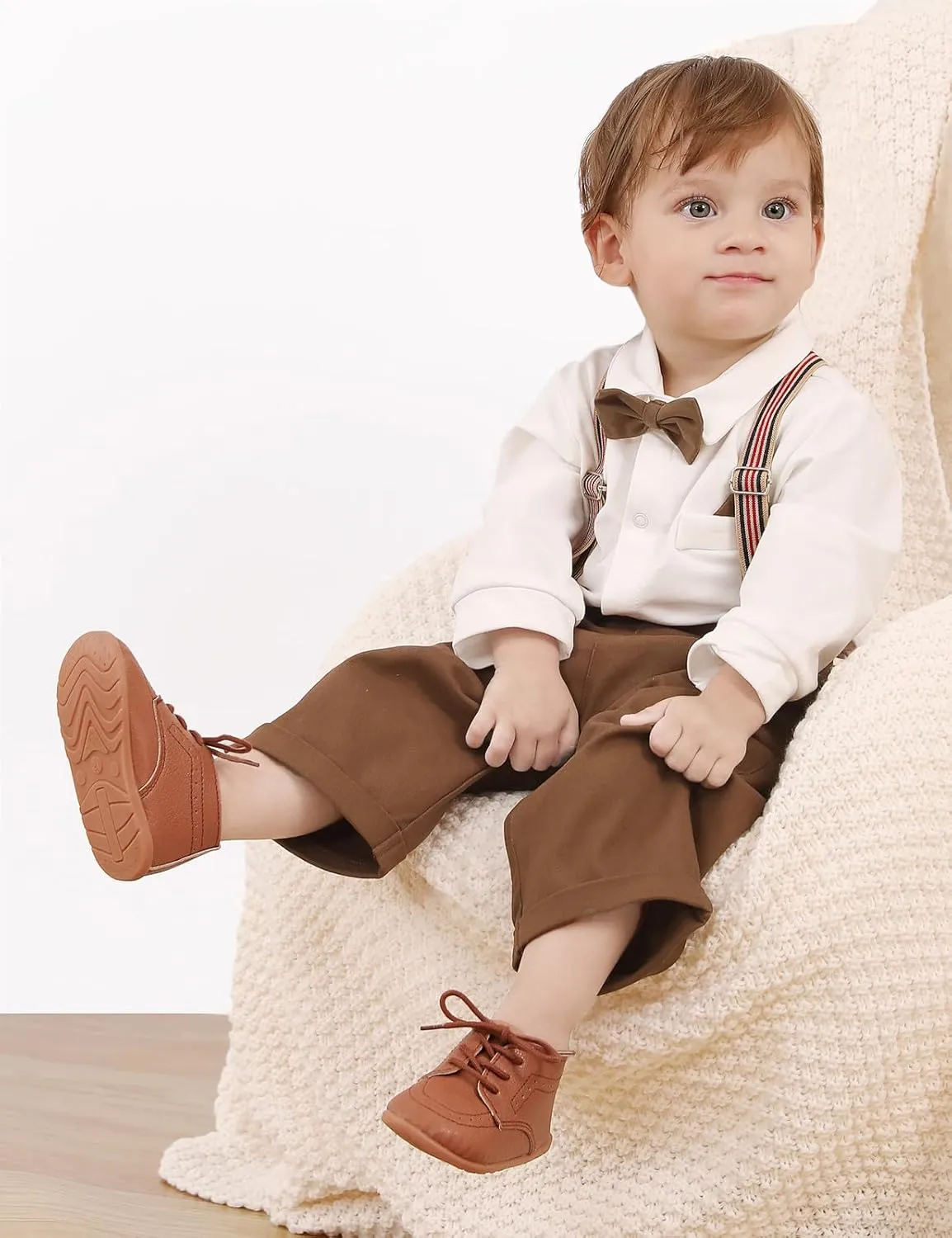 AGJ Baby Boys Girls Oxford Dress Shoes Infant Toddler PU Leather Soft Sole Wedding Walking Non-Slip Shoe
