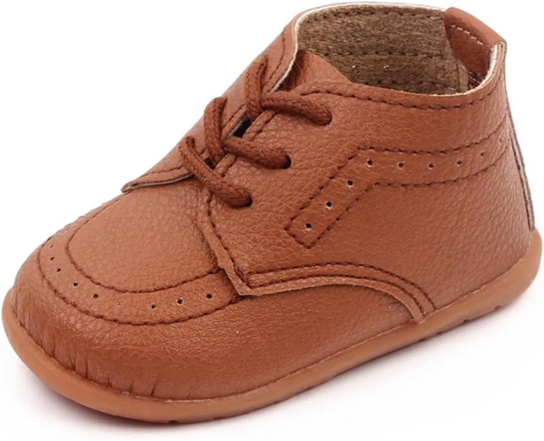 AGJ Baby Boys Girls Oxford Dress Shoes Infant Toddler PU Leather Soft Sole Wedding Walking Non-Slip Shoe