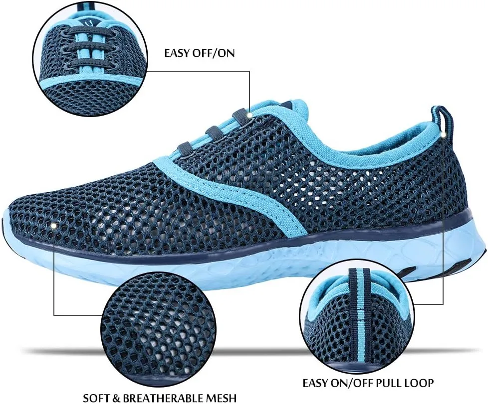 ALEADER Women's Lightweight Aqua Water Shoes Slip-on Quick Drying Swim Shoes