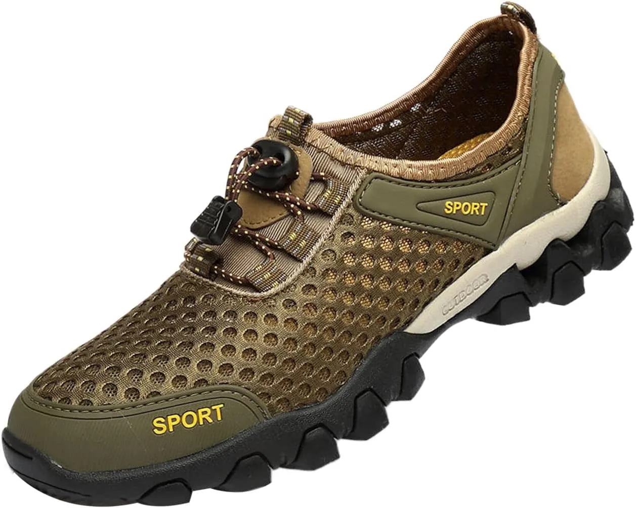 AngryMonkey Men's Quick Drying Hiking Wading Shoes,Comfort Breathe Mesh Arch Support Non-Slip Softsole Outdoor Travel Sneakers