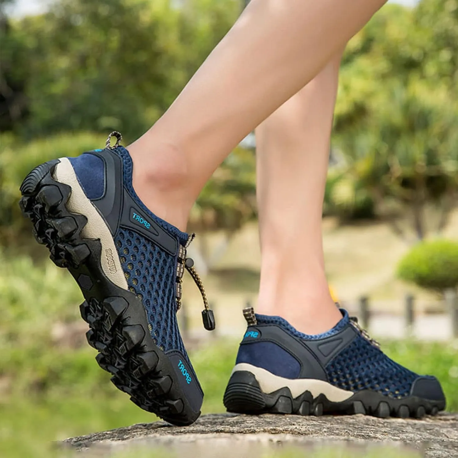 AngryMonkey Men's Quick Drying Hiking Wading Shoes,Comfort Breathe Mesh Arch Support Non-Slip Softsole Outdoor Travel Sneakers