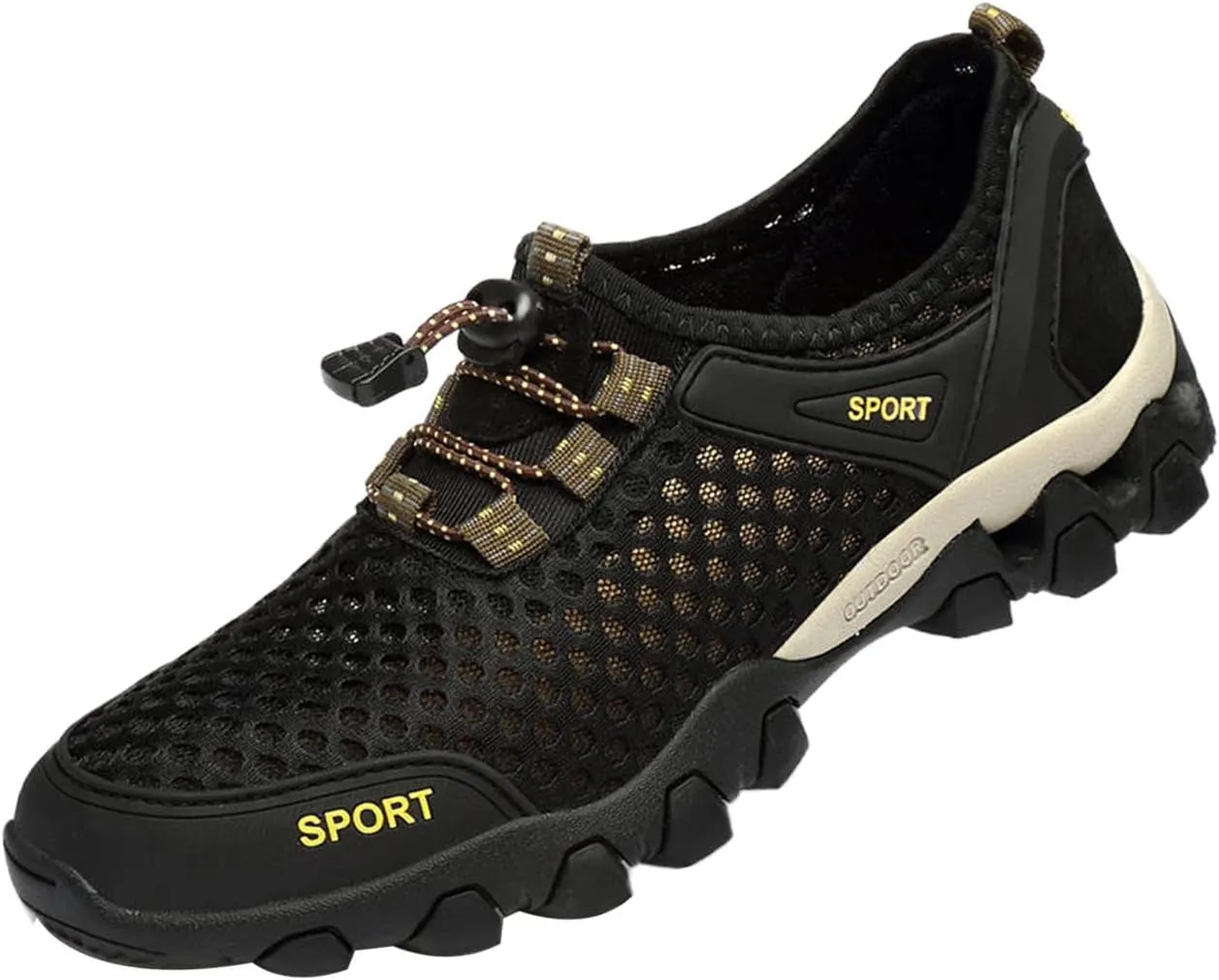 AngryMonkey Men's Quick Drying Hiking Wading Shoes,Comfort Breathe Mesh Arch Support Non-Slip Softsole Outdoor Travel Sneakers