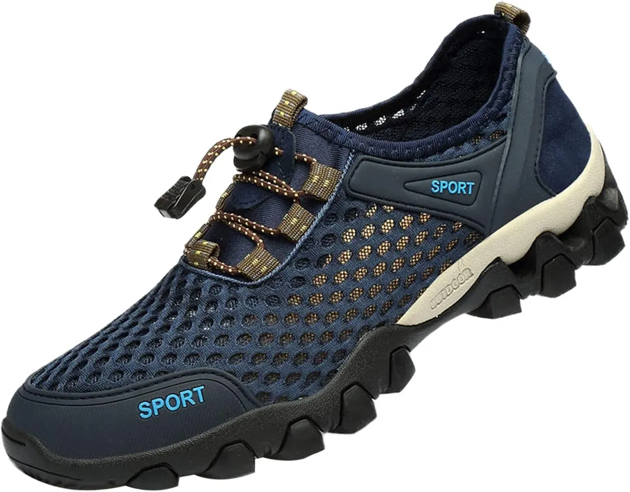 AngryMonkey Men's Quick Drying Hiking Wading Shoes,Comfort Breathe Mesh Arch Support Non-Slip Softsole Outdoor Travel Sneakers