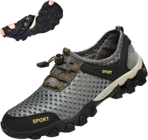 AngryMonkey Men's Quick Drying Hiking Wading Shoes,Comfort Breathe Mesh Arch Support Non-Slip Softsole Outdoor Travel Sneakers