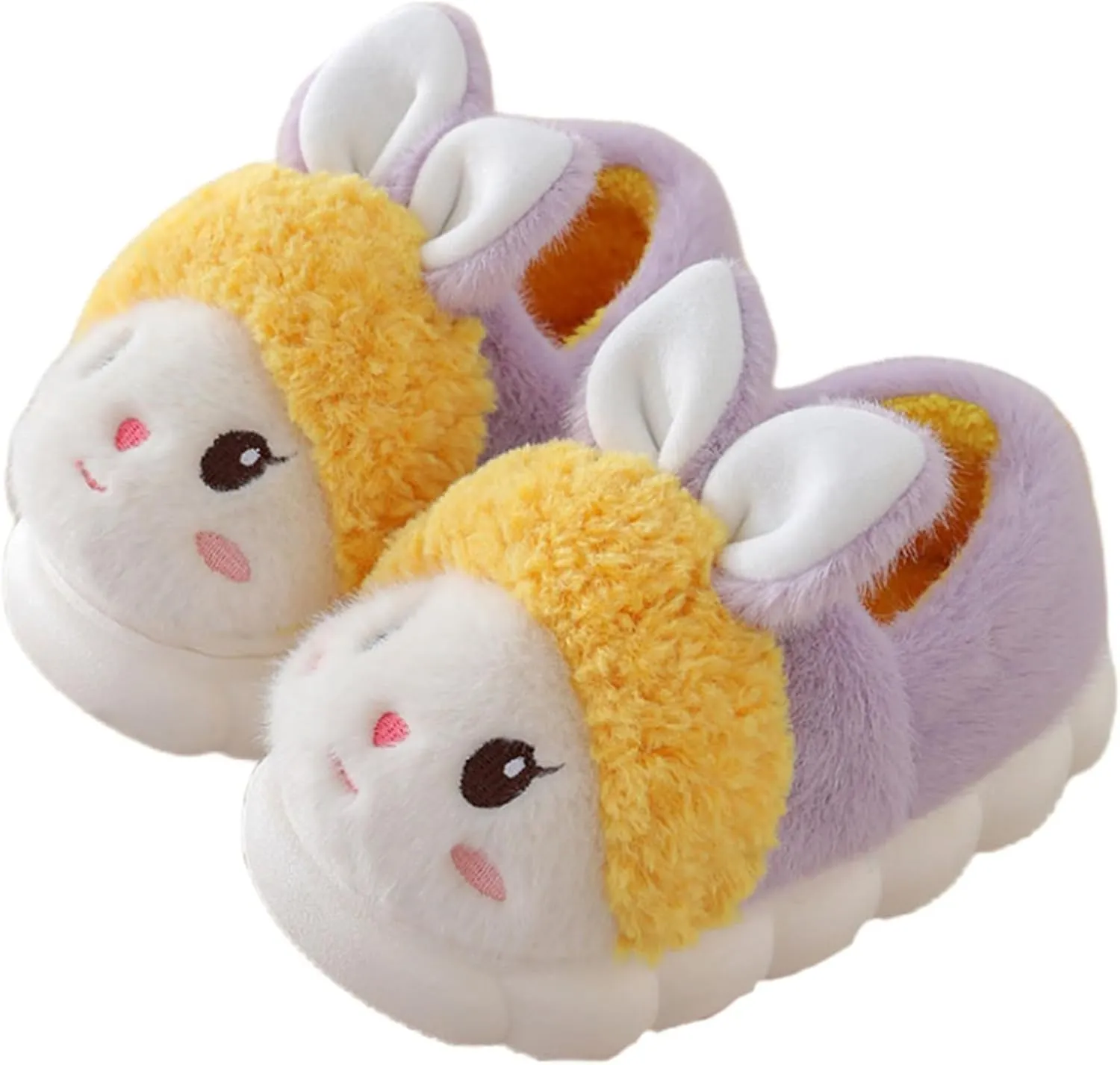 Animal slippers for women Cute rabbit slippers Soft warm winter home plush cotton slippers Cotton shoes
