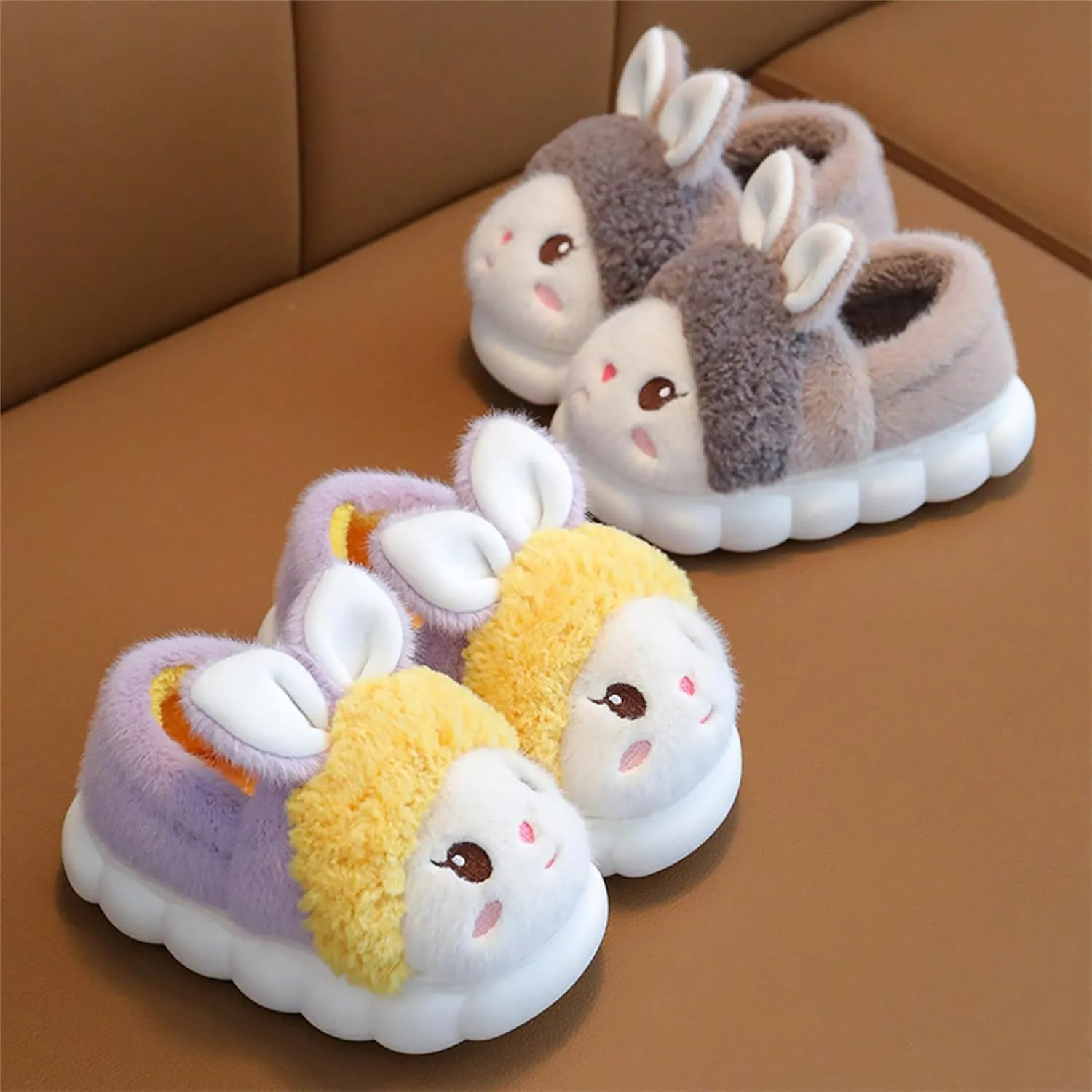 Animal slippers for women Cute rabbit slippers Soft warm winter home plush cotton slippers Cotton shoes
