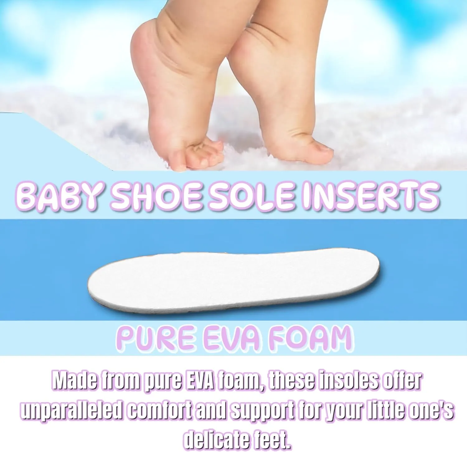 Ann G Perforated Baby Shoe Soles with Pure EVA Inner Soles, Soft, Flexible, Nonslip, Comfortable, Crochet Accessories, Babies First Shoes