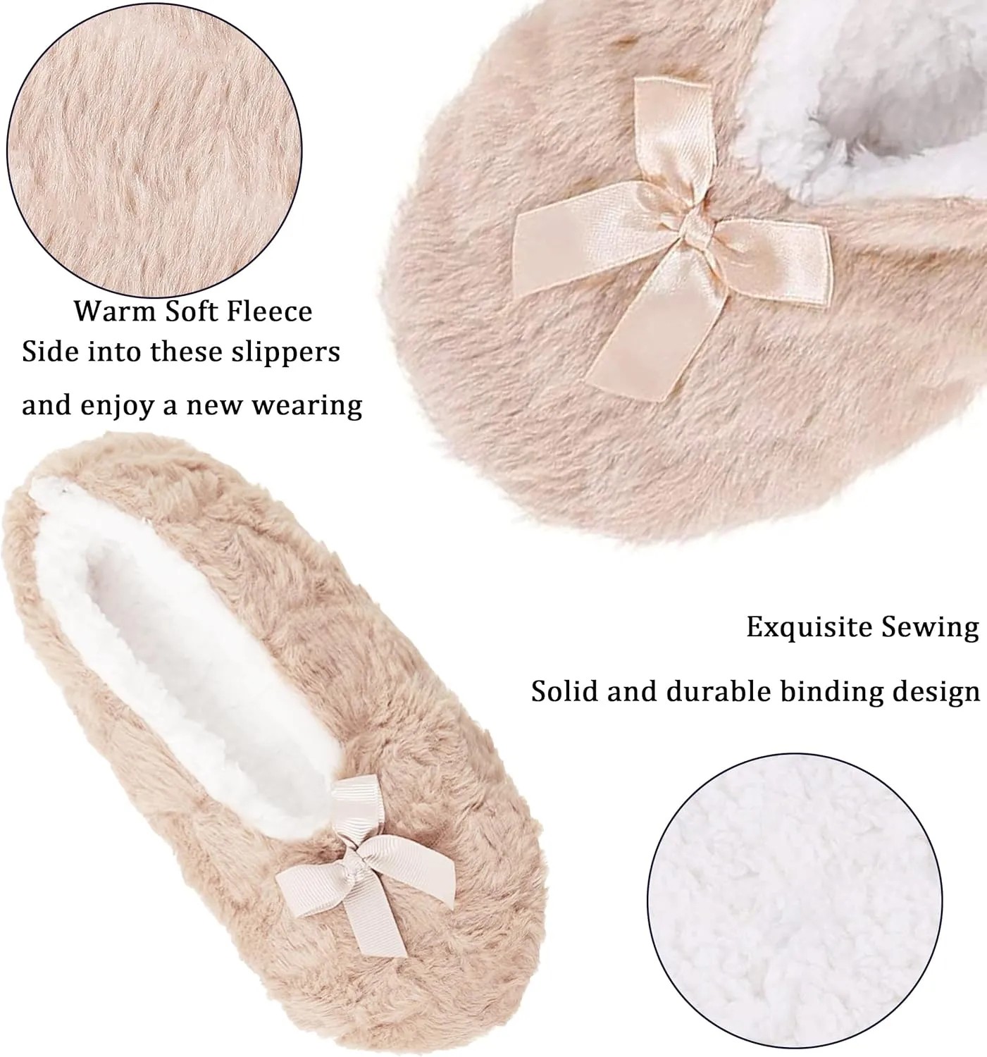 AONTUS Ladies Cute Slippers Winter Plush Buddies Slippers for Women Super Soft