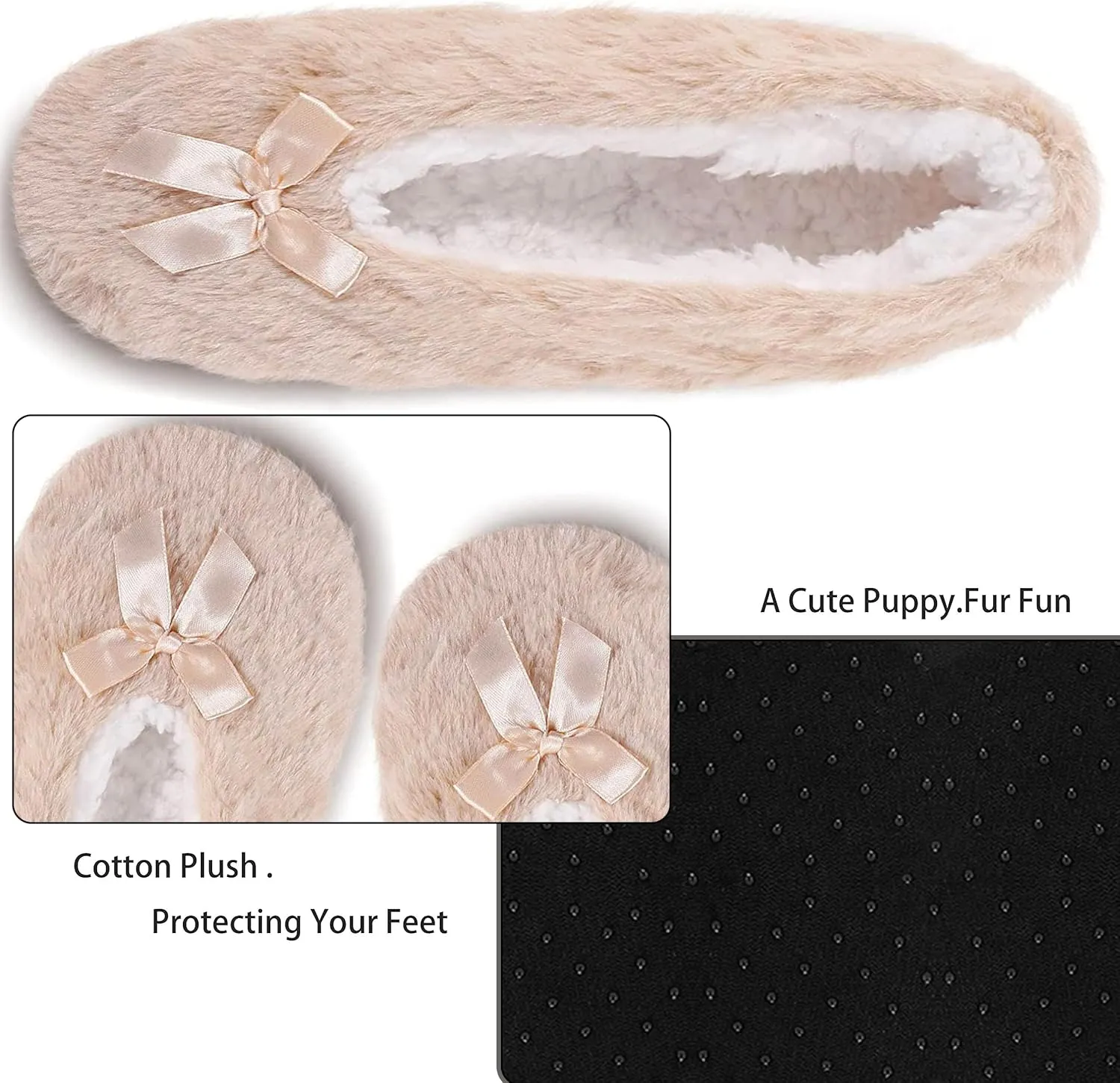 AONTUS Ladies Cute Slippers Winter Plush Buddies Slippers for Women Super Soft