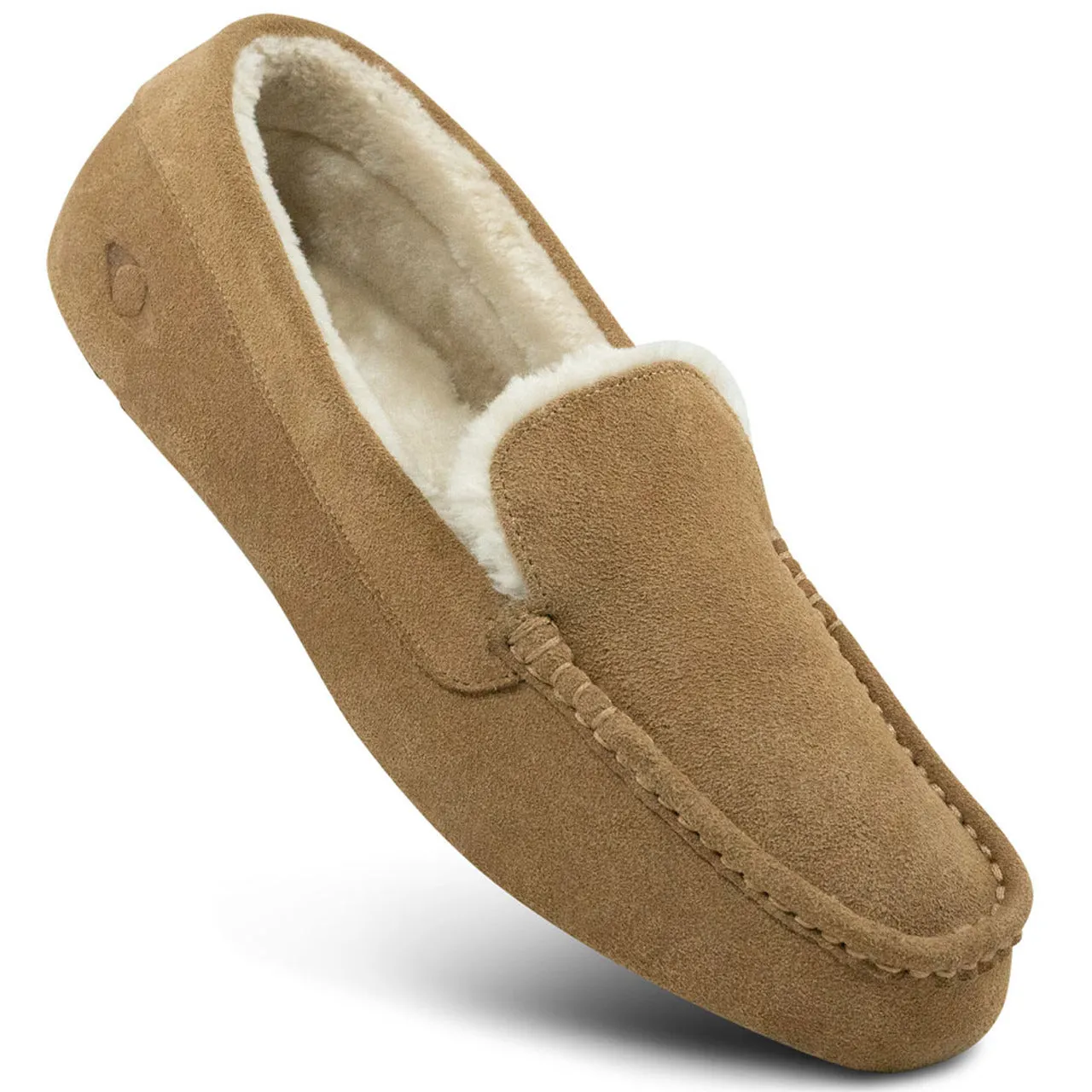 Apexfoot Men's Unisex Orthopedic Moccasin Slipper Camel - Medium (B/D)