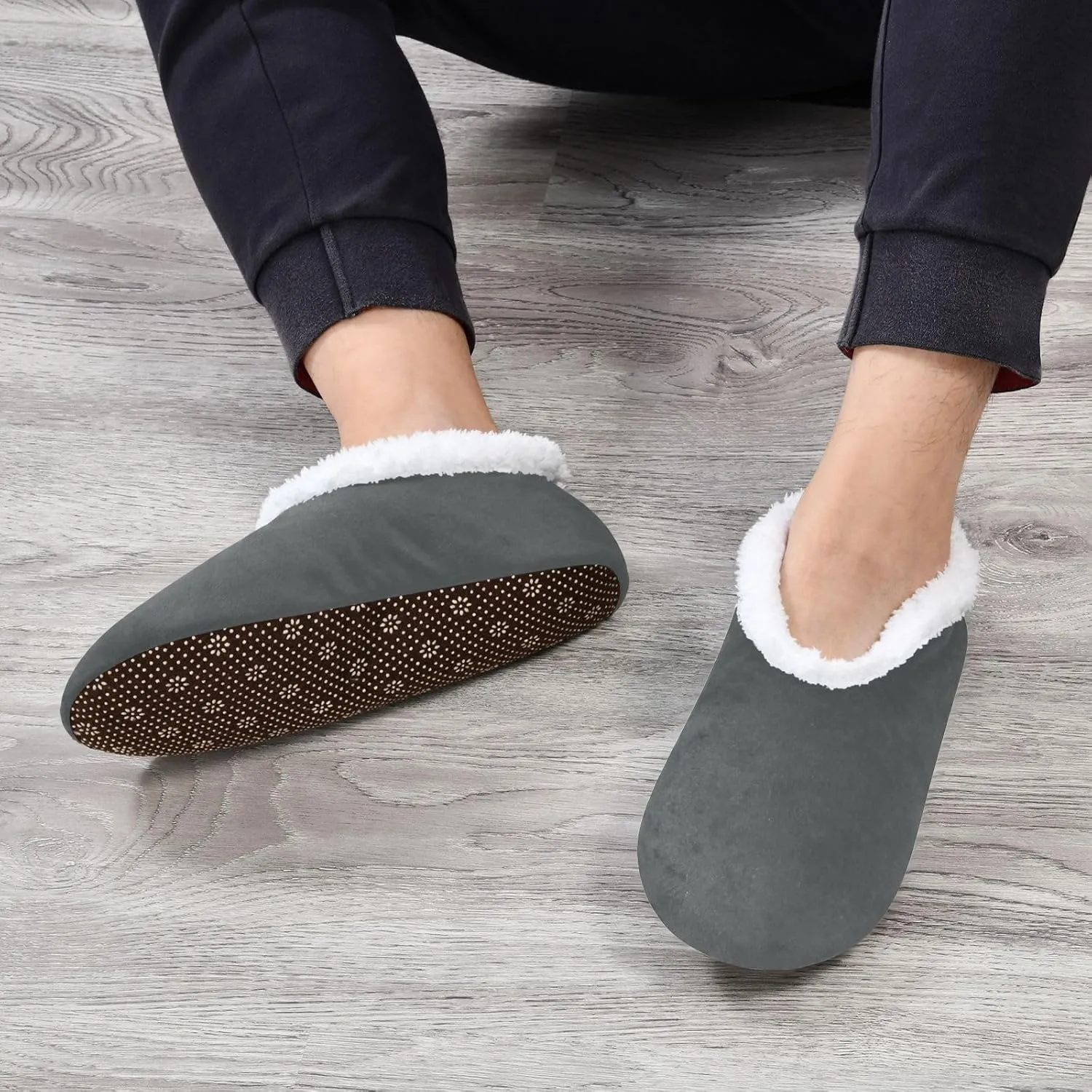 Aqua House Slippers Non-Slip Soft Bedroom Slippers for Men Bedroom