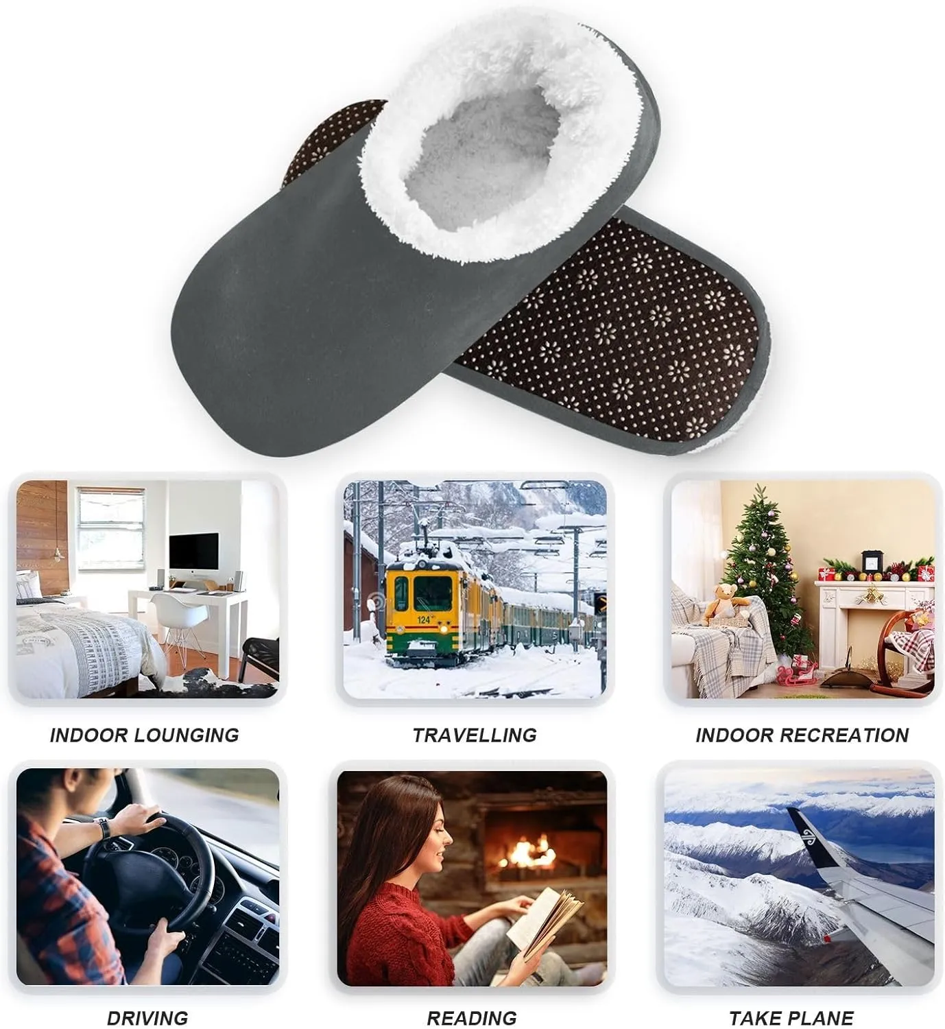 Aqua House Slippers Non-Slip Soft Bedroom Slippers for Men Bedroom