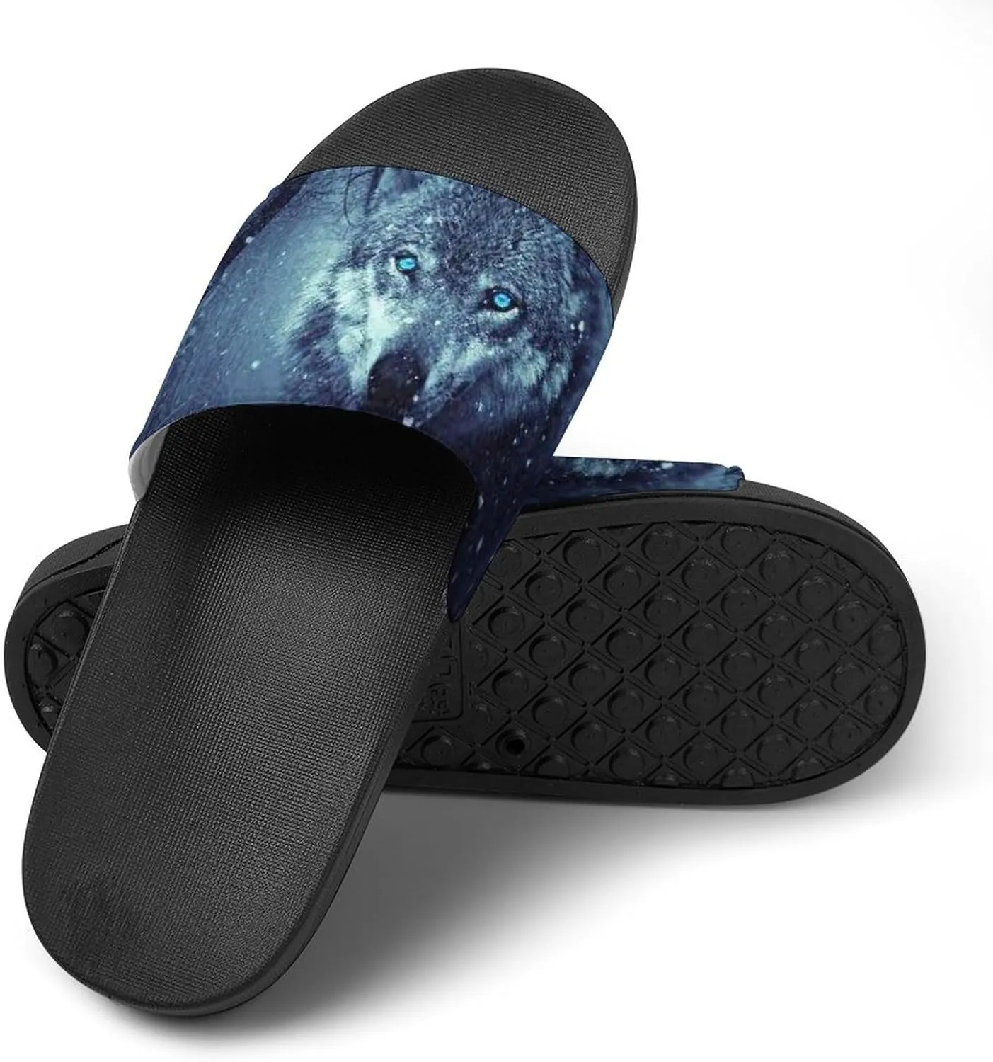 Arctic Snow Wolf Shower Shoes PVC Home Slippers Non-Slip Quick Drying Bathroom Slipper for Indoor And Outdoor
