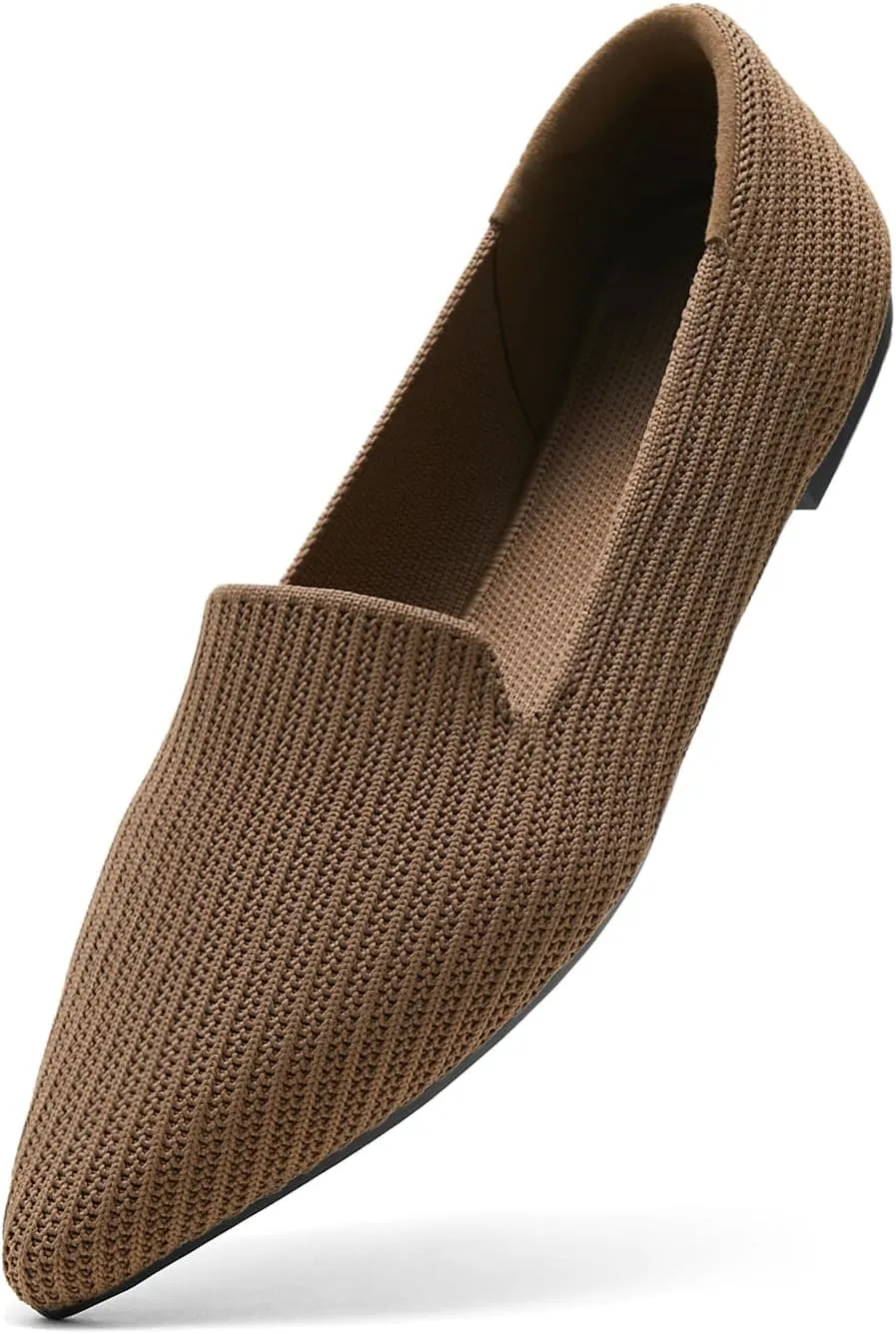 Arromic Women Loafers Flats Comfortable Pointed Toe Loafer Flat Washable Knit Slip On Women Flats for Office Work Casual