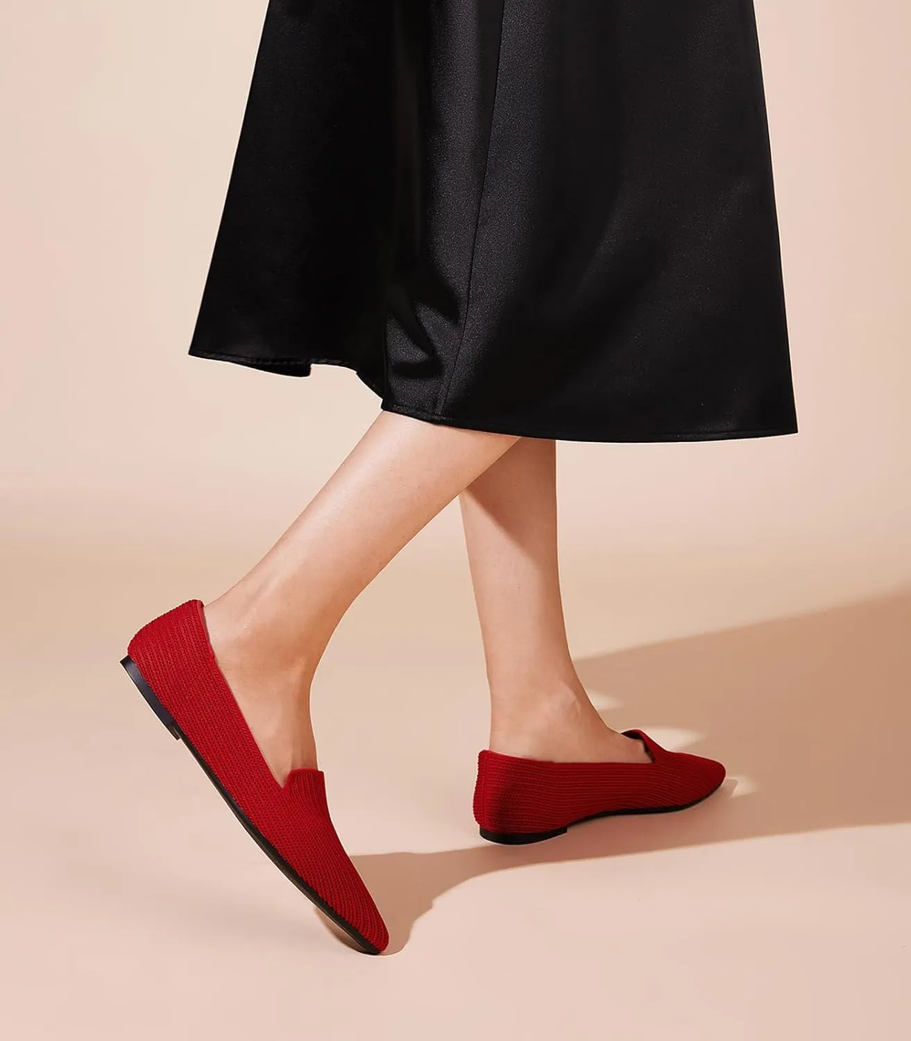 Arromic Women Loafers Flats Comfortable Pointed Toe Loafer Flat Washable Knit Slip On Women Flats for Office Work Casual