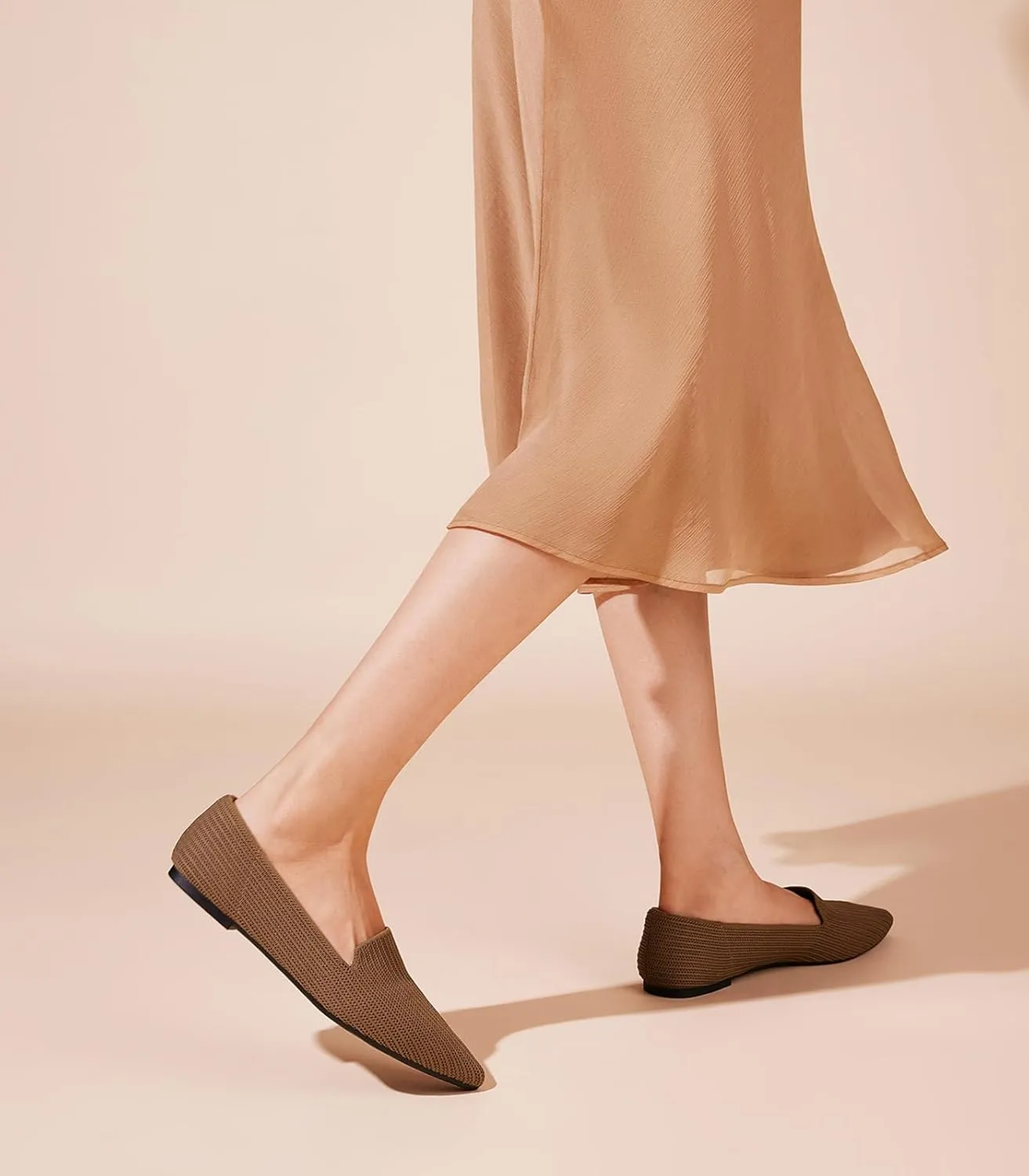 Arromic Women Loafers Flats Comfortable Pointed Toe Loafer Flat Washable Knit Slip On Women Flats for Office Work Casual