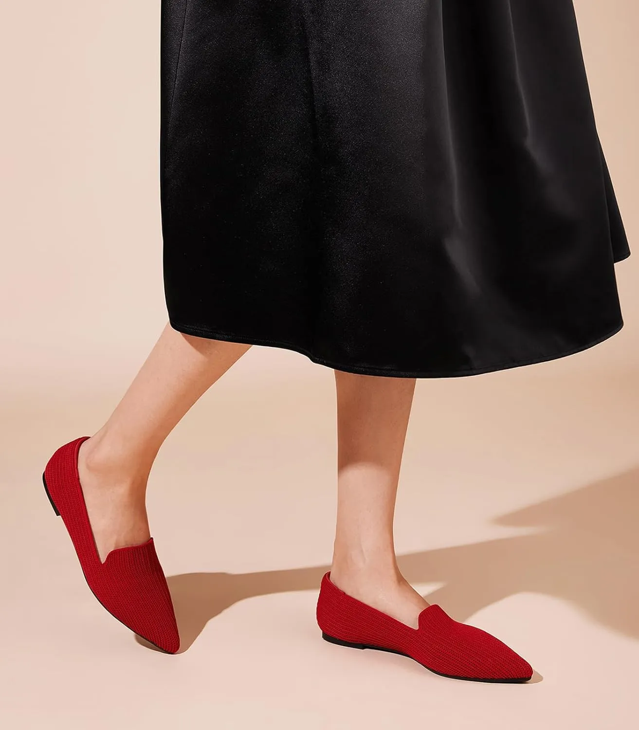 Arromic Women Loafers Flats Comfortable Pointed Toe Loafer Flat Washable Knit Slip On Women Flats for Office Work Casual