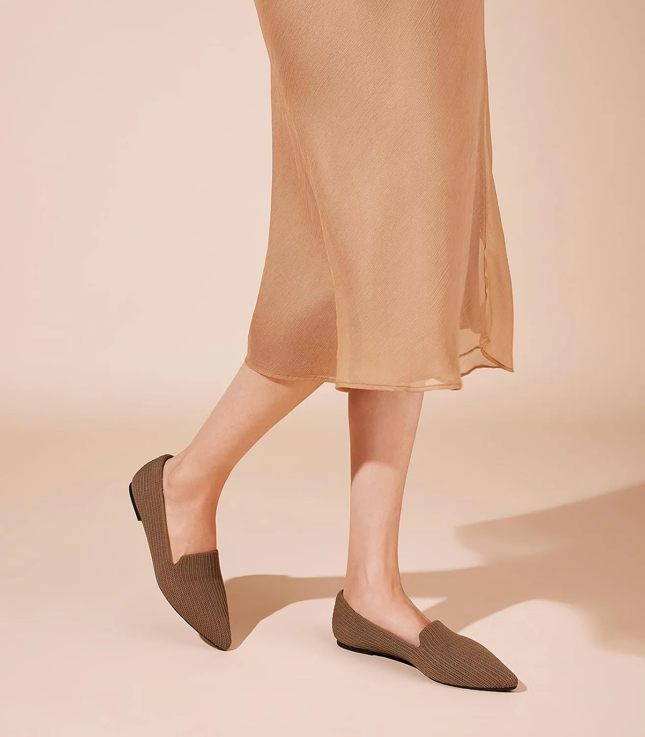Arromic Women Loafers Flats Comfortable Pointed Toe Loafer Flat Washable Knit Slip On Women Flats for Office Work Casual