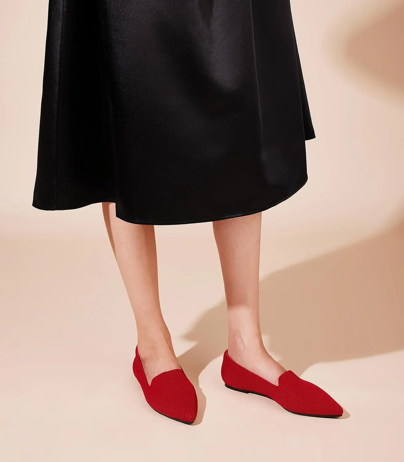 Arromic Women Loafers Flats Comfortable Pointed Toe Loafer Flat Washable Knit Slip On Women Flats for Office Work Casual