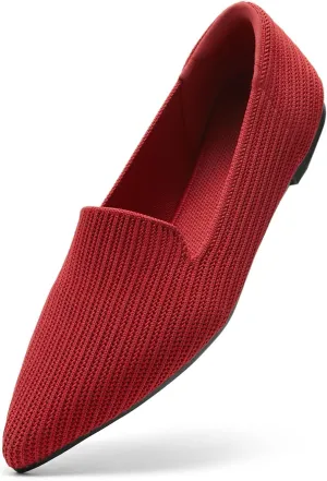 Arromic Women Loafers Flats Comfortable Pointed Toe Loafer Flat Washable Knit Slip On Women Flats for Office Work Casual