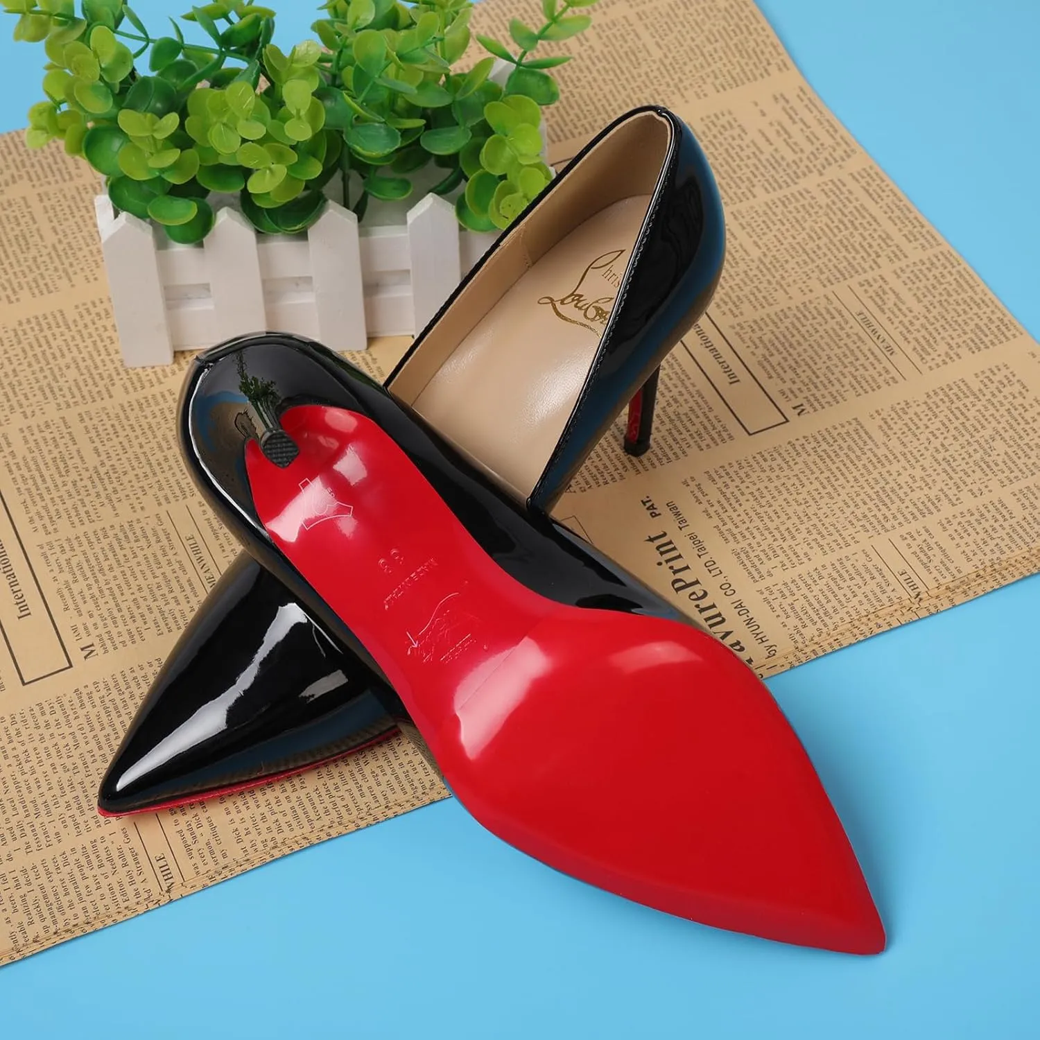 Ashoeset Red Bottoms Shoe Sole Protector, 6 Pcs Self-Adhesive Bottom Protector for Christian Louboutin High Heels, Replacement for Louboutin Shoes