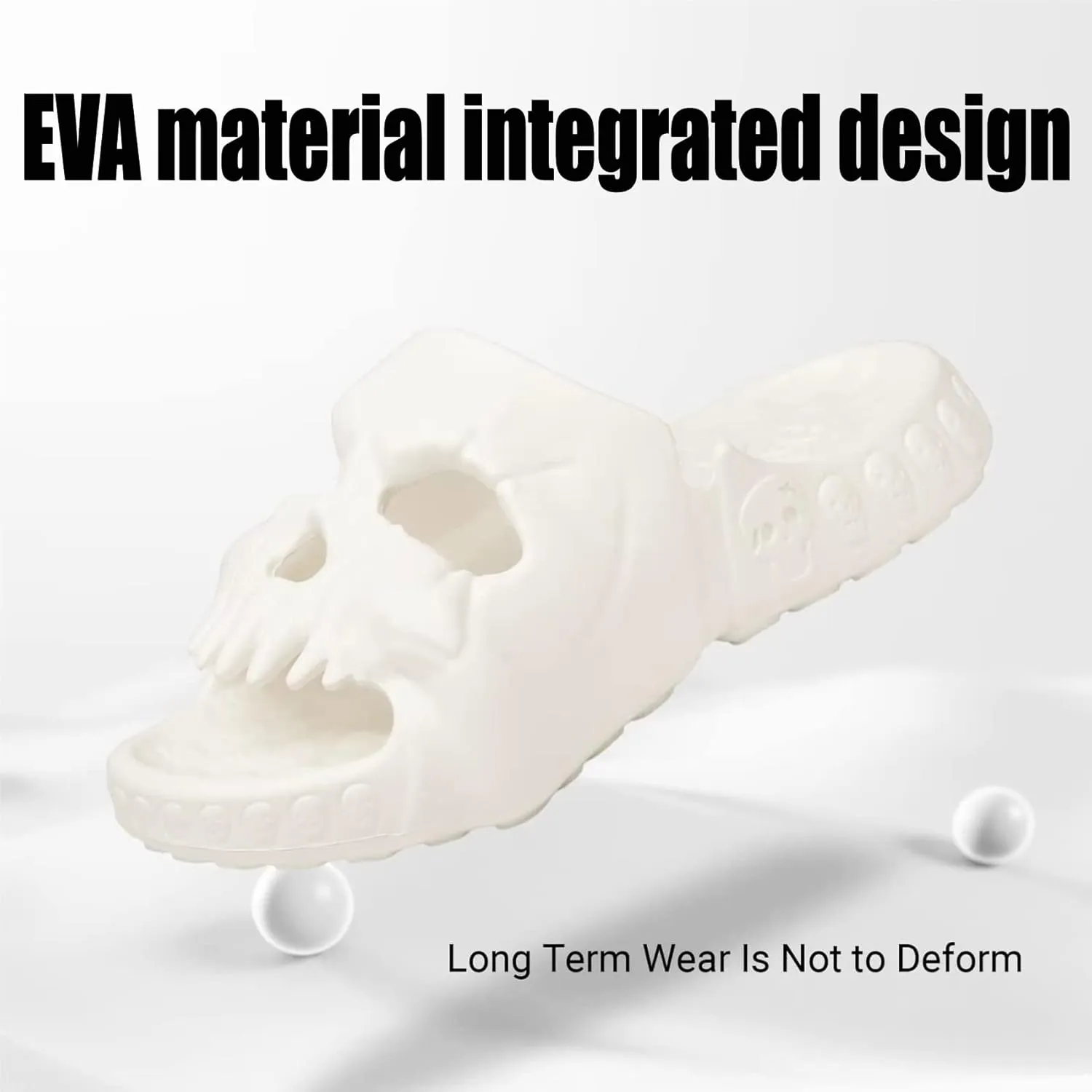Asifn Skull Slides Shower Slippers Women Men House Funny Creative Sandals EVA Thick Soft Indoor Outdoor Beach Pool