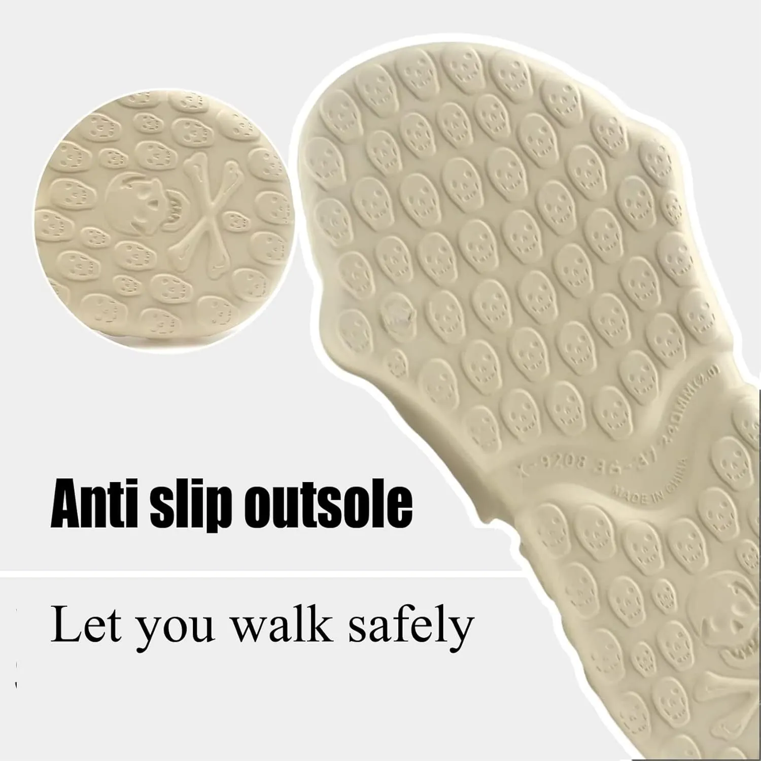 Asifn Skull Slides Shower Slippers Women Men House Funny Creative Sandals EVA Thick Soft Indoor Outdoor Beach Pool