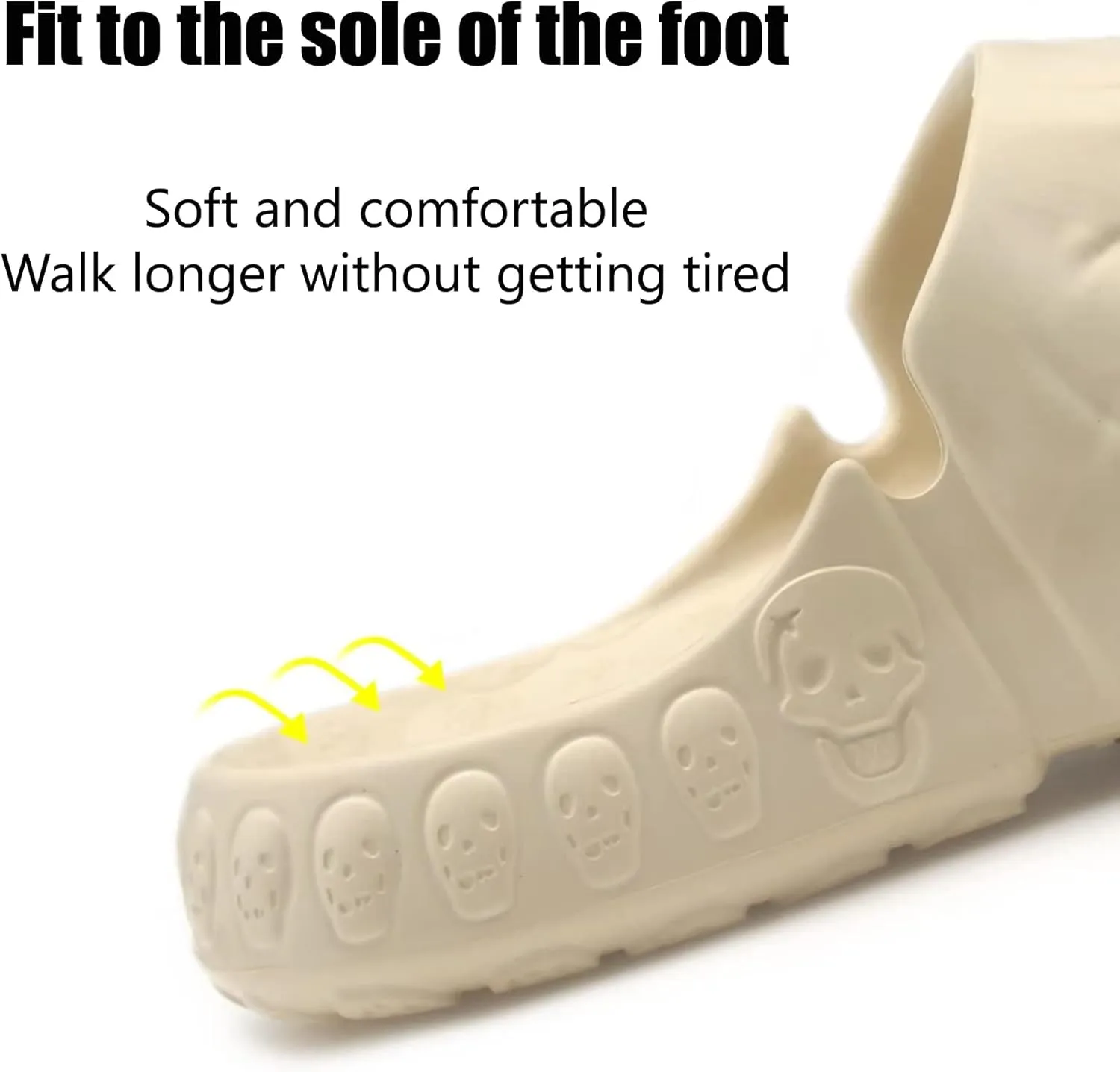 Asifn Skull Slides Shower Slippers Women Men House Funny Creative Sandals EVA Thick Soft Indoor Outdoor Beach Pool
