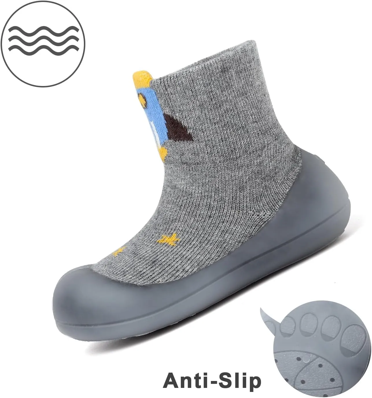 Baby Sock Shoes Toddler Cartoon Soft Rubber Sole Non Slip Indoor Floor Slipper for Infant Boys Girls