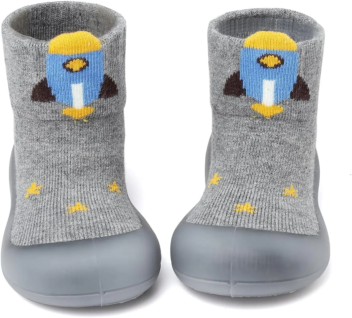 Baby Sock Shoes Toddler Cartoon Soft Rubber Sole Non Slip Indoor Floor Slipper for Infant Boys Girls