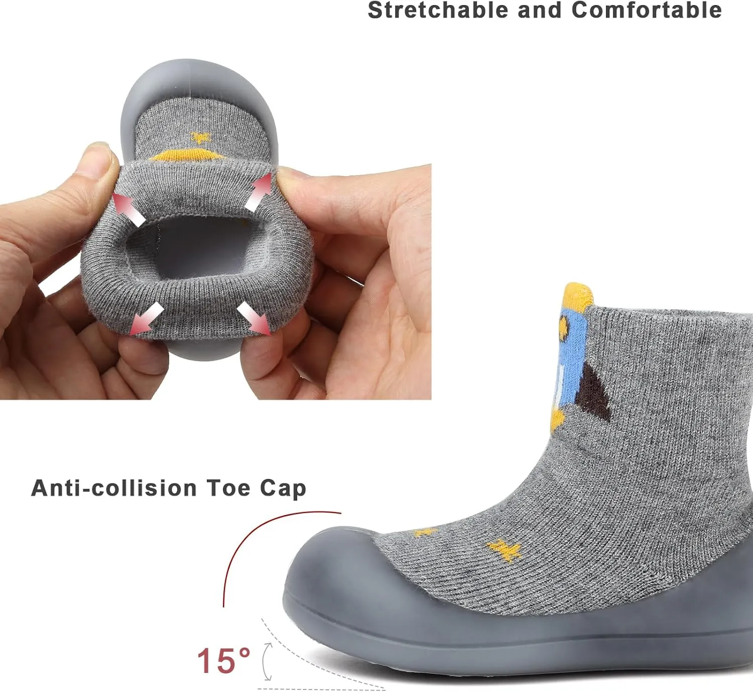 Baby Sock Shoes Toddler Cartoon Soft Rubber Sole Non Slip Indoor Floor Slipper for Infant Boys Girls