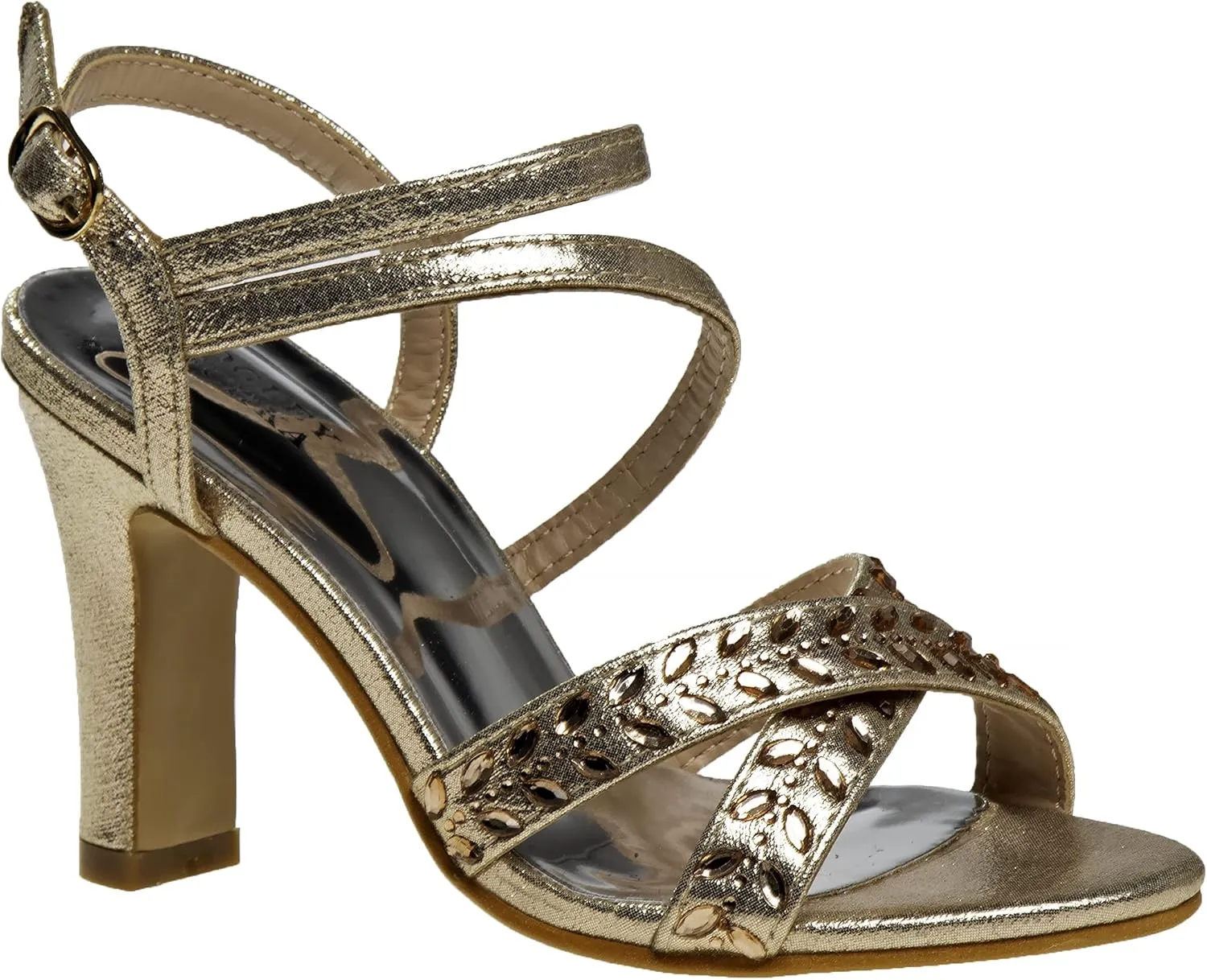 Badgley Mischka Strappy Open Toe Metallic Girls Shoe