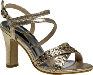 Badgley Mischka Strappy Open Toe Metallic Girls Shoe