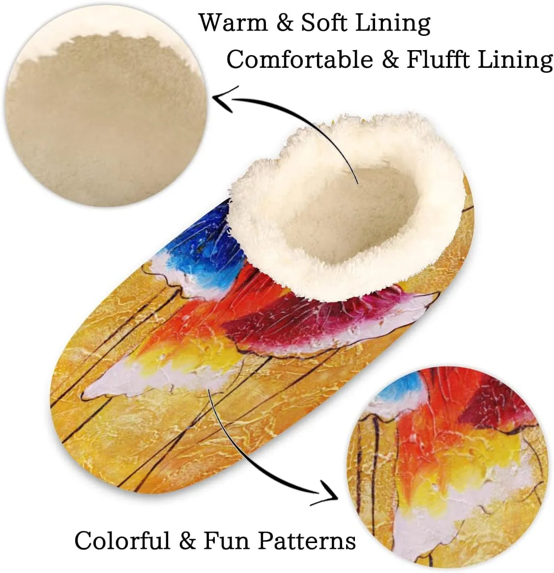 Ballerina Women Closed Back House Slippers, Abstract Oil Painting Art Womens Mens Winter Indoor Slippers, Soft Cozy Warm Fuzzy Memory Foam Anti-Slip Slippers