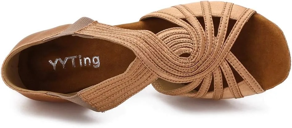 Ballroom Dance Shoes Women Latin Salsa Practice Dancer Shoes 2.5'' Heels YT02